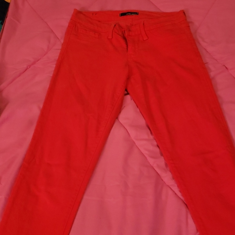 Red skinny jeans